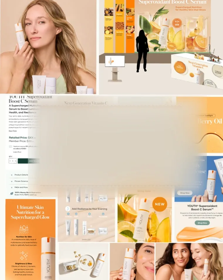 Shaklee YOUTH Boost C Serum campaign moodboard